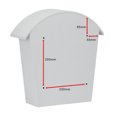 Burg-Wachter White Classic 2 Wall Mounted Galvanised Steel Lockable Weatherproof Post Box  - 36x38x13cm - 7