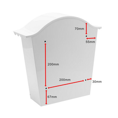 Burg-Wachter White Classic Wall Mounted Galvanised Steel Lockable Weatherproof Post Box - 36x37x13cm - 7
