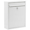 Burg-Wachter White Compact Wall Mounted Galvanised Steel Postbox 26x33x9cm