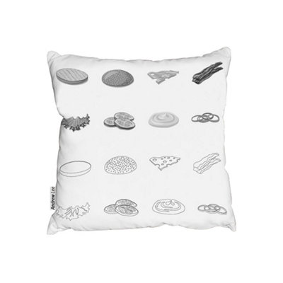 Burger And Sandwich Icon (Outdoor Cushion) / 45cm x 45cm