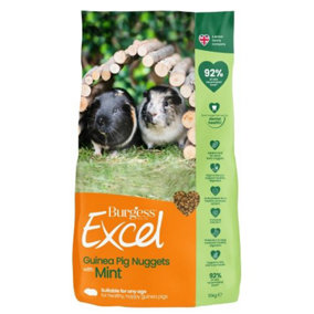 Burgess Excel Adult Guinea Pig Nuggets with Mint 10kg