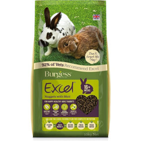 Burgess Excel Adult Rabbit Nuggets Food with Mint 10kg