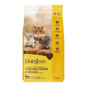 Burgess Hamster Gerbil & Mouse Nugget 750g (Pack of 3)