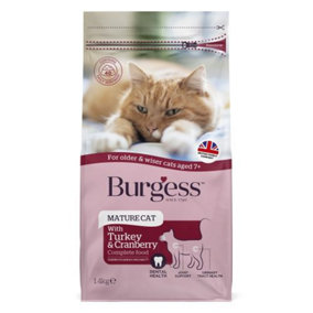 Burgess Mature Cat Turkey & Cranberry 1.4kg - Pack of 4