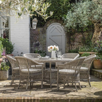 Burgos 6 Seater Round Dining Set | DIY at B&Q