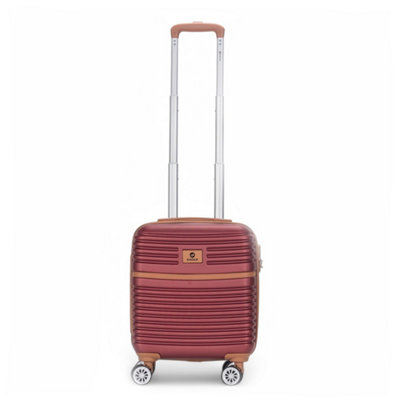 Burgundy ABS Hardshell Underseat Cabin Suitcase 45 X 35 X 20 Cm Luggage ...