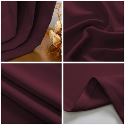 Burgundy Blackout Curtains - Dark thermal Eyelet - 46 x 63 Inch Drop - 2 Panel