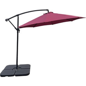 Burgundy parasol round umbrella 195x30x14.5CM