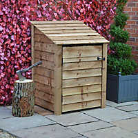 Burley 4ft Log Store with Doors - L80 x W89.5x H128 cm - Rustic Brown