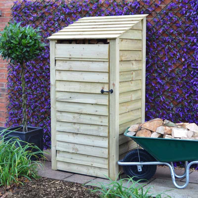 Burley 6ft Log Store - L80 x W89.5 x H181 cm - Light Green