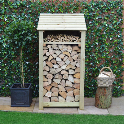 Burley 6ft Log Store with Doors - L80 x W89.5 x H181 cm - Light Green