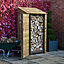 Burley 6ft Log Store with Doors - L80 x W89.5 x H181 cm - Rustic Brown