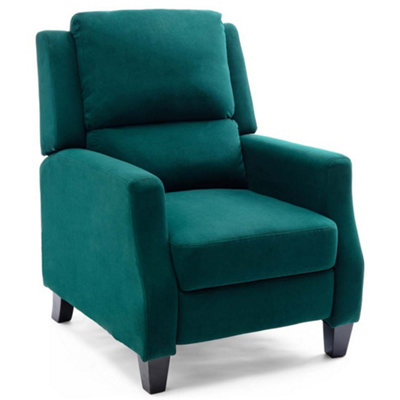 Green velvet online recliner