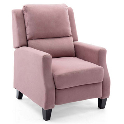 Pink best sale velvet recliner