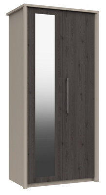 Burlington 2 Door Robe with Mirror - Fired Earth and Anthracite Larch ...