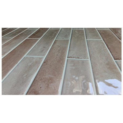 Burmantofts Hope Patina Glaze Sample - Rose - (L) 250mm (W) 60mm - 6