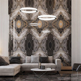 Burmantofts Palazzo Minerva Bookmatch A - Black - Orobico Marble Effect Porcelain (L) 1200mm (W) 600mm