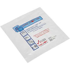 Burn Relief Dressing - 100mm x 100mm - Sterile Gel-Soaked First Aid Dressing
