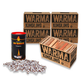 Burner Firestarters & Warma Kiln Dried Easy Light Kindling Sticks Firelighters Bundle