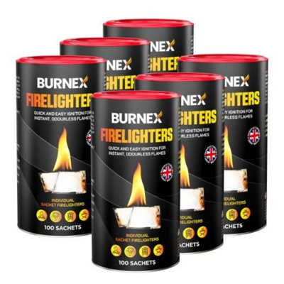 Burnex Wax Firelighters for Wood Burners 100 (6 Tubes)