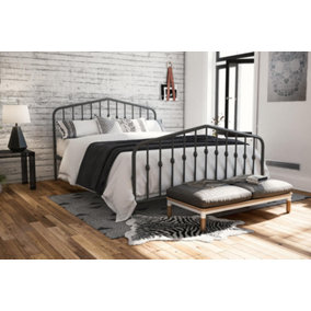 Bushwick Metal Bed Grey, Double