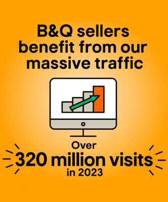 B&Q sellers benefit from our massive traffic. Over 320 million visits in 2023.