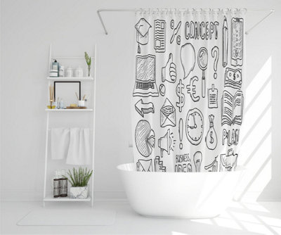 Business doodles (Shower Curtain) / Default Title Price Comparisons | Compare The Build