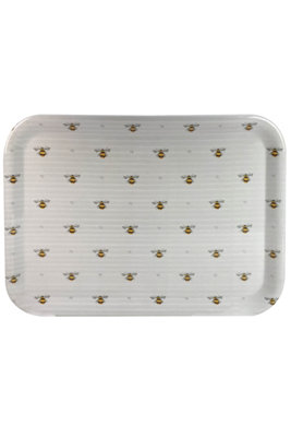 Busy Bees Large Rectangular Tray Grey
