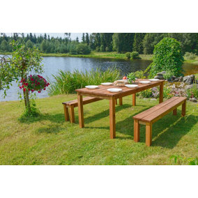Buttercup Cesis Garden Table-Set - Wood - L200 x W78 x H74 cm - Brown