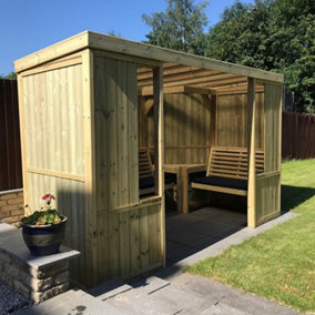 Buttercup Garden Room Shelter - Open Sided Summerhouse - Swedish Redwood - L210 x W335 x H205 cm - Assembly included
