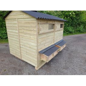 Buttercup Large Poultry Shed with nest boxes for chickens, ducks. Coop for up to 50 chickens. Pressure Treated Timber