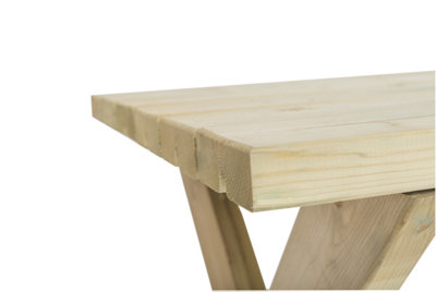 Buttercup Retro Picnic Table Set - Wood - L177 x W75 x H70 cm - Green - 4