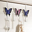 Butterfly Design Over-the-Door Hooks - Metal Hanger with 4 Hooks - Bathroom, Bedroom, Cloakroom, Utility Hanging Storage