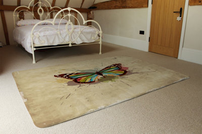 Butterfly & Paint Splats Special Soft Home Rug