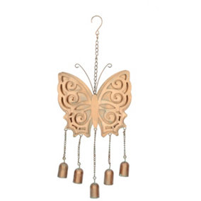 Butterfly Wind Chime Bell Hanging Garden Yard Ornament Decoration Metal Home