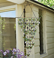 Butterfly Wind Chime Decoration - Colourful Hanging Mobile Garden Windchime with Decorative Butterflies & Bells - 53 x 33 x 3cm