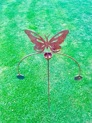 Butterfly Wind Rocker Double Bare Metal/Ready to Rust - Steel - L66 x W54 x H148.5 cm