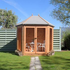 Buttermere hexagonal 8x7ft Summerhouse with 2 opening windows