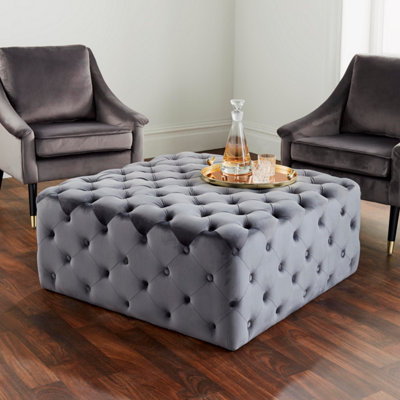Button Grey Cocktail Ottoman Table