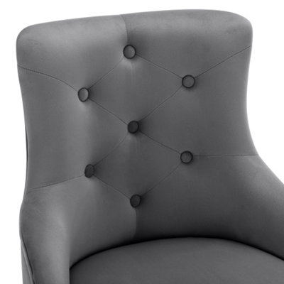 Button Pattern Dining Chair, Bedroom Living Room Chair with Lumbar ...