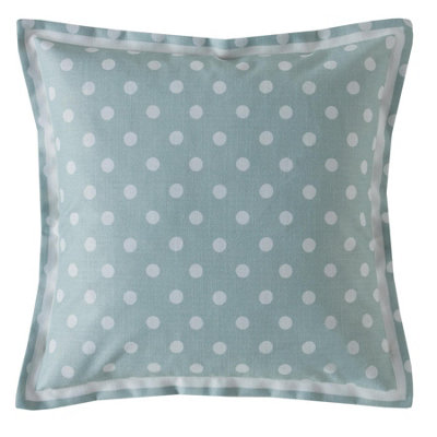 Button Spot Polka Dot Filled Cushion Mint Green