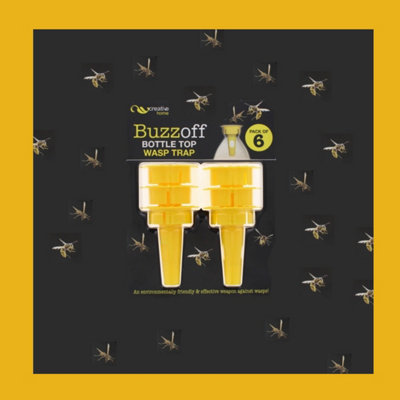 Buzz Off Wasp Trap Pop Bottle Trap Top Pest Control Bottle Top Pack of 6