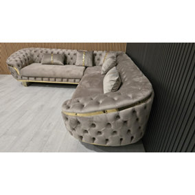 Bvlgari Special Corner Sofa Beige & Gold 270cm x 270cm