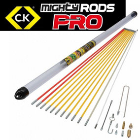 C.K Tools MightyRod PRO Cable Rod Super Set 12m Cable Pull Rods Router T5422