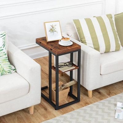C Shaped Side Table, Foldable Sofa Side Table, Bedside Snack Table ...