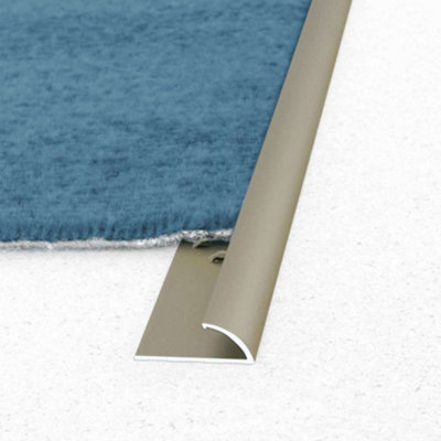 C07 10mm Anodised Aluminium Single Edge Carpet Profile - Silver, 1.0m