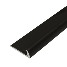 C10 Anodised Aluminium LVT Edging Profile Threshold  For 5mm Flooring - Black, 0.9m