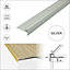 C24 28 x 14.5mm Anodised Aluminium LVT Stair nosing Edge Profile For 5mm Flooring - Silver, 0.9m