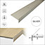 C27 44 x 20.5mm Anodised Aluminium LVT Stair nosing  Edge Profile For 5mm Flooring - Silver, 0.9m