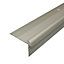 C29 42 x 28mm Anodised Aluminium LVT Stair nosing Edge Profile For 5mm Flooring - Silver, 0.9m